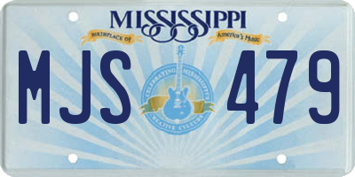 MS license plate MJS479