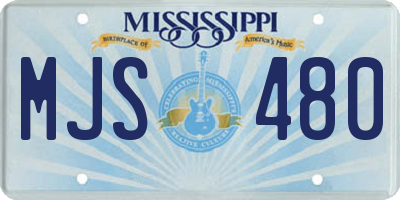 MS license plate MJS480