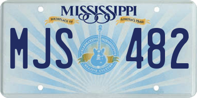 MS license plate MJS482