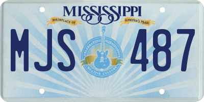 MS license plate MJS487