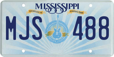 MS license plate MJS488