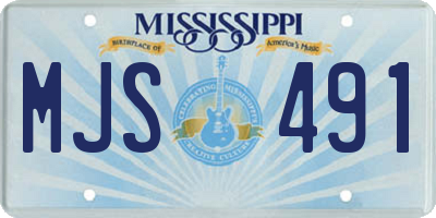 MS license plate MJS491