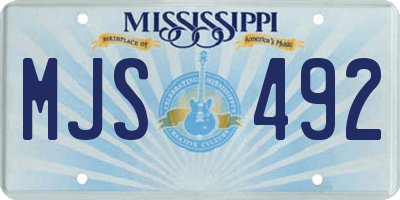 MS license plate MJS492