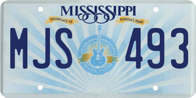 MS license plate MJS493