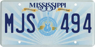 MS license plate MJS494