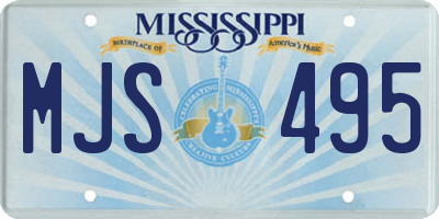 MS license plate MJS495
