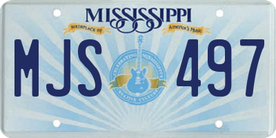 MS license plate MJS497