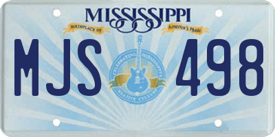 MS license plate MJS498