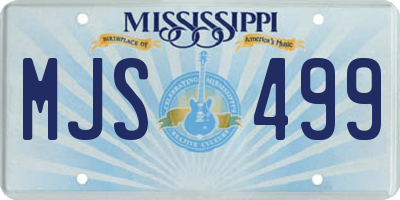 MS license plate MJS499