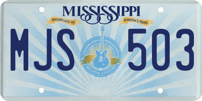 MS license plate MJS503