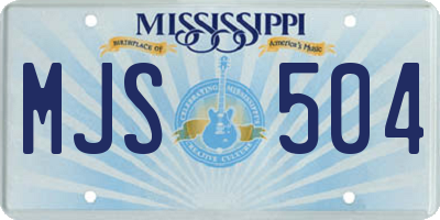 MS license plate MJS504
