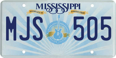 MS license plate MJS505