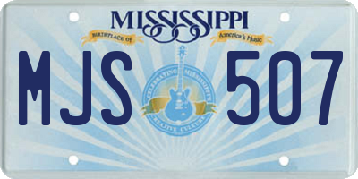 MS license plate MJS507