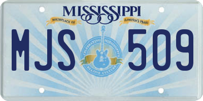 MS license plate MJS509