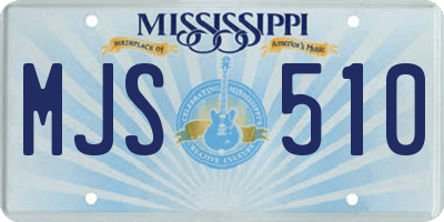 MS license plate MJS510