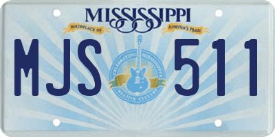 MS license plate MJS511