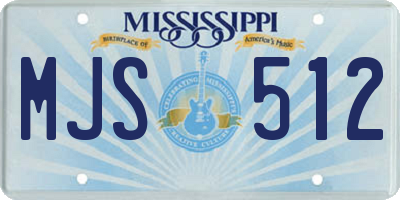 MS license plate MJS512