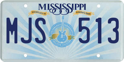 MS license plate MJS513