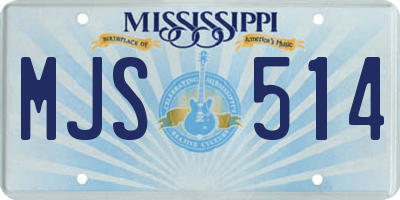 MS license plate MJS514