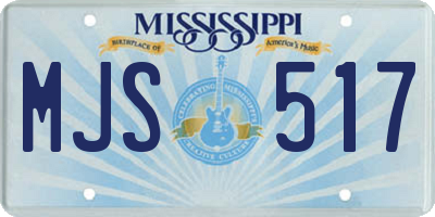 MS license plate MJS517