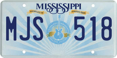 MS license plate MJS518