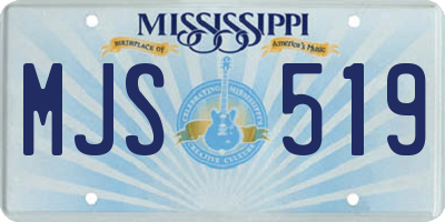 MS license plate MJS519