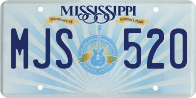 MS license plate MJS520