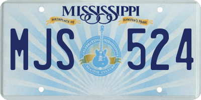 MS license plate MJS524