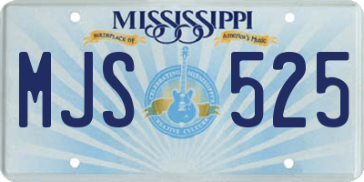 MS license plate MJS525