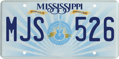 MS license plate MJS526