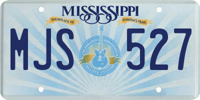 MS license plate MJS527
