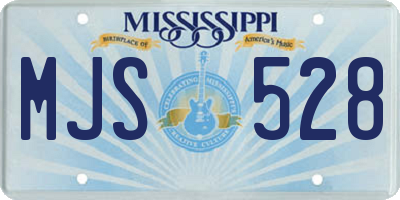 MS license plate MJS528