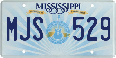 MS license plate MJS529