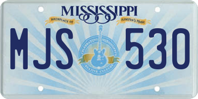 MS license plate MJS530