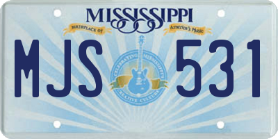 MS license plate MJS531