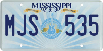 MS license plate MJS535