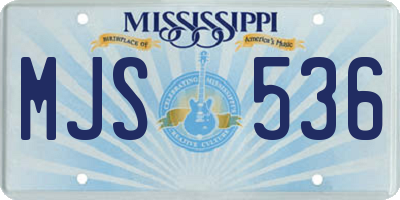 MS license plate MJS536