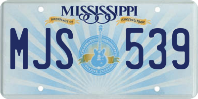 MS license plate MJS539