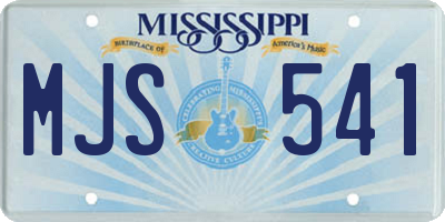 MS license plate MJS541