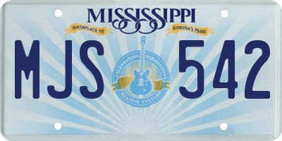 MS license plate MJS542