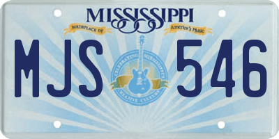 MS license plate MJS546