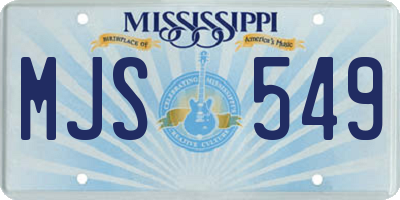 MS license plate MJS549