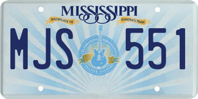 MS license plate MJS551