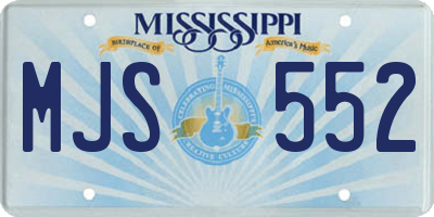 MS license plate MJS552