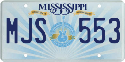 MS license plate MJS553