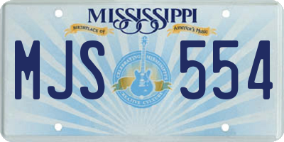 MS license plate MJS554