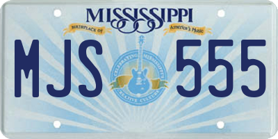 MS license plate MJS555