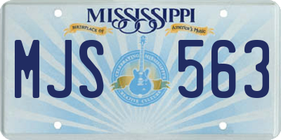 MS license plate MJS563