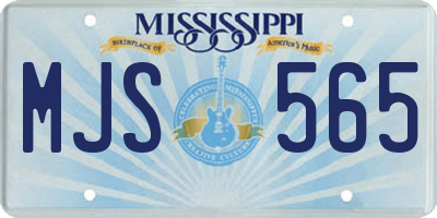 MS license plate MJS565