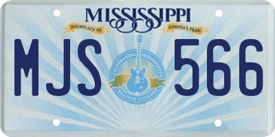 MS license plate MJS566